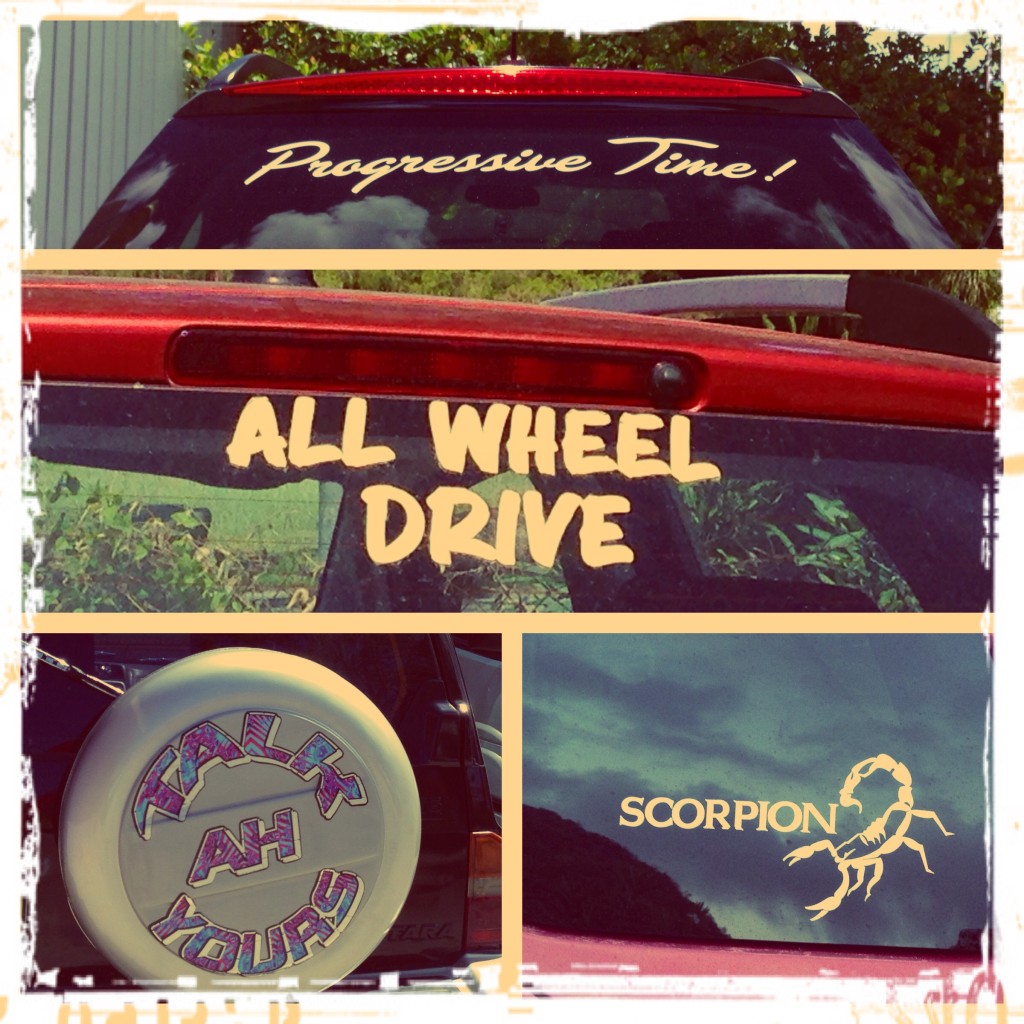 "Progressive Time!"; "All Wheel Drive"; "Talk Ah Yours"; "Scorpion"
