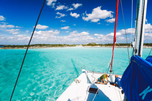 Island hopping in The Bahamas on a sailboat