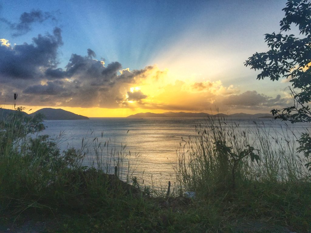 Caribbean island sunset Nail Bay Virgin Gorda BVI